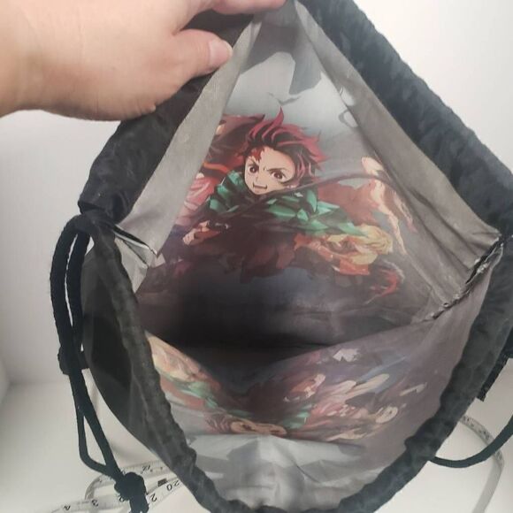 Demon‎ Slayer Anime Tanjiro Kamado with Sword  Drawstring Backpack - Picture 4 of 6